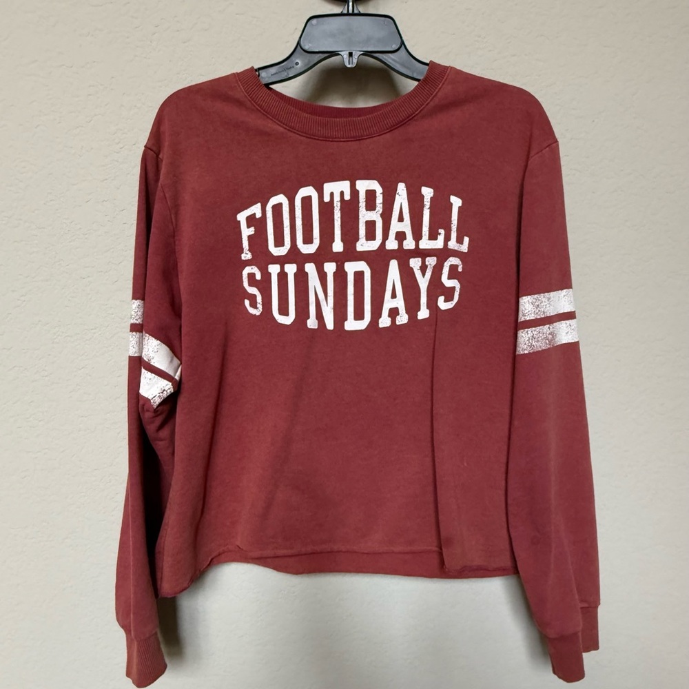 Modern Lux Women's Red Football Sundays Sweater